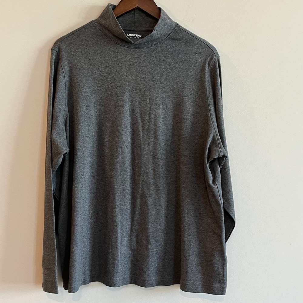 Lands End Women's 2X Relaxed Fit Mock Neck Long Sleeve Top Set of 3 - Picture 2 of 12